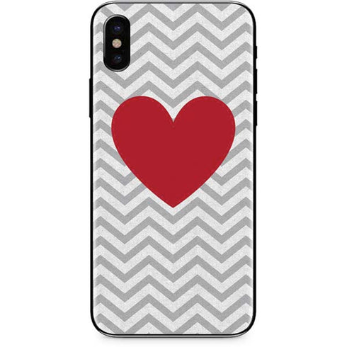 Chevron Heart iPhone XS Skin