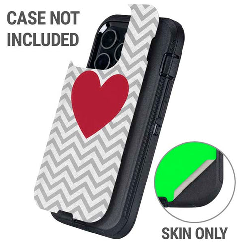 Chevron Heart Otterbox Defender iPhone Skin