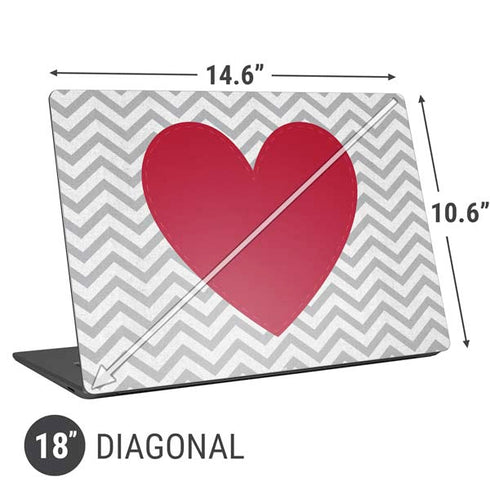 Chevron Heart Universal Laptop 18in (14.6 x 10.6in) Skin