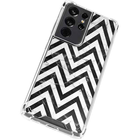 Chevron Marble Galaxy S21 Ultra 5G Clear Case