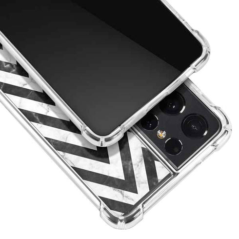 Chevron Marble Galaxy S21 Ultra 5G Clear Case