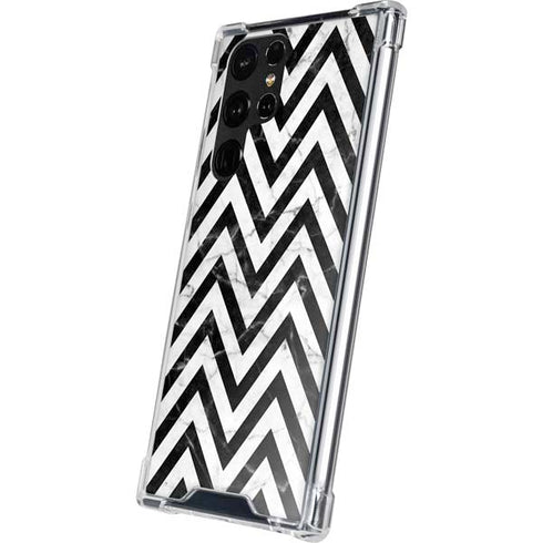 Chevron Marble Galaxy S22 Ultra Clear Case