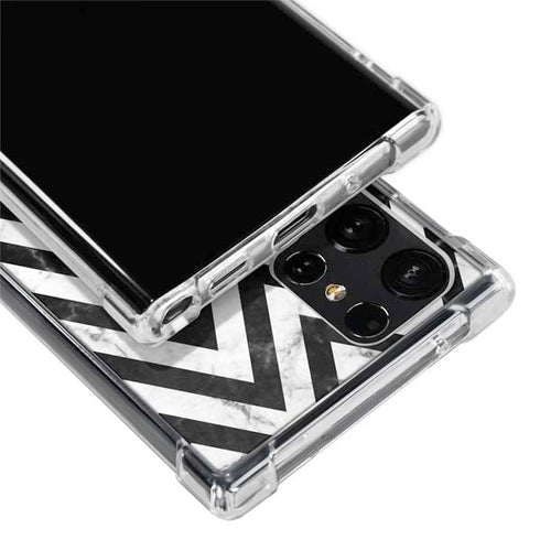 Chevron Marble Galaxy S22 Ultra Clear Case