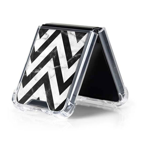 Chevron Marble Galaxy Z Flip5 5G Clear Case