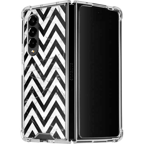 Chevron Marble Galaxy Z Fold4 5G Clear Case