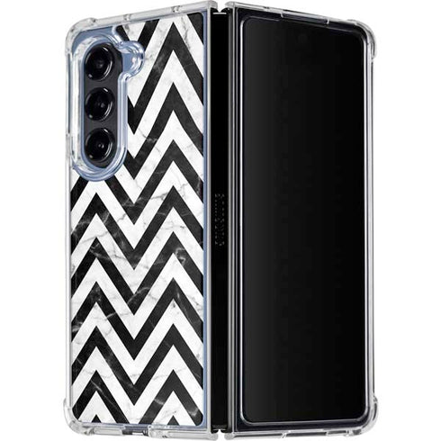Chevron Marble Galaxy Z Fold5 5G Clear Case