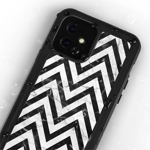 Chevron Marble iPhone 12 Waterproof Case