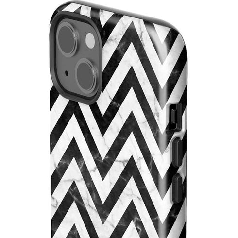 Chevron Marble iPhone 15 Plus Impact Case