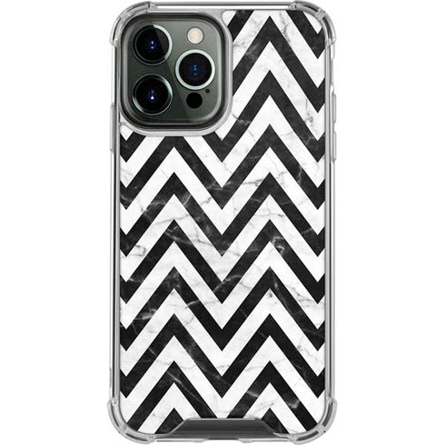 Chevron Marble iPhone 14 Pro Max Clear Case