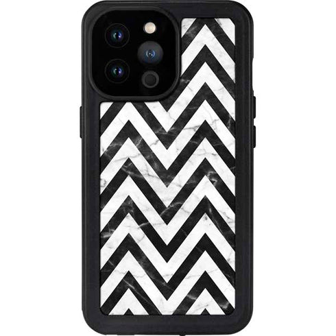 Chevron Marble iPhone 14 Pro Max Waterproof Case