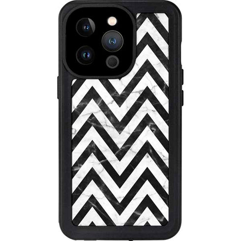 Chevron Marble iPhone 14 Pro Waterproof Case