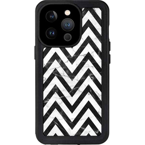 Chevron Marble iPhone 15 Pro Waterproof Case