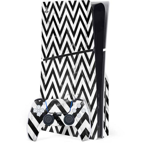 Chevron Marble PS5 Slim Disk Bundle Skin