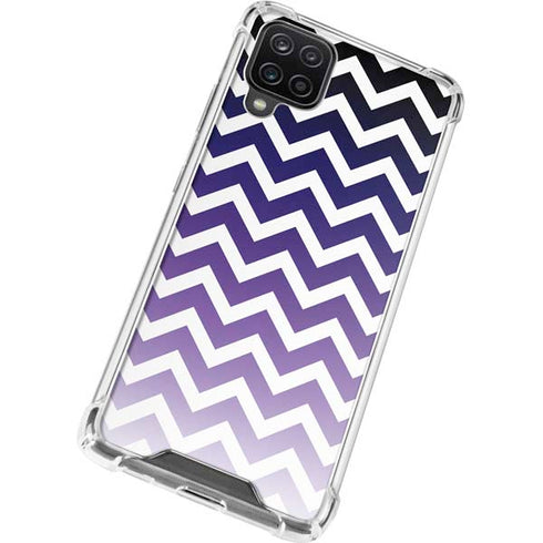 Chevron Purple Ombre Galaxy A12 Clear Case