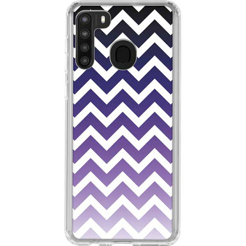 Chevron Purple Ombre Galaxy A21 Clear Case