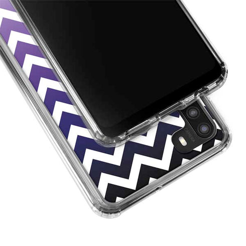 Chevron Purple Ombre Galaxy A21 Clear Case