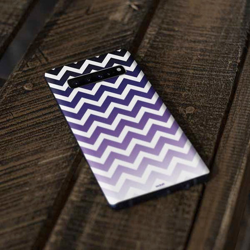 Chevron Purple Ombre Galaxy S10 Plus Skin