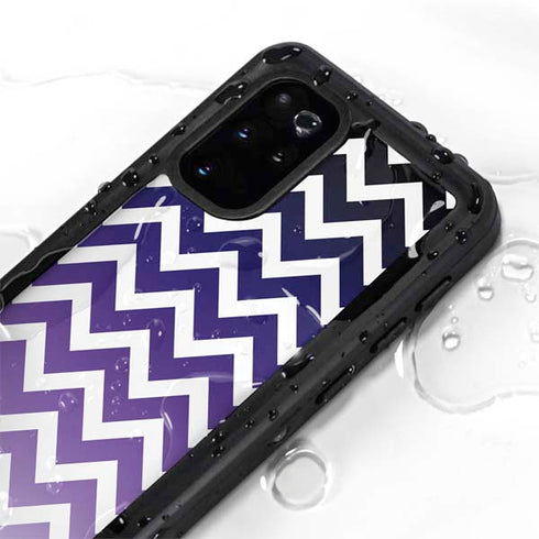 Chevron Purple Ombre Galaxy S20 Plus Waterproof Case
