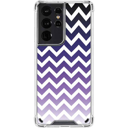 Chevron Purple Ombre Galaxy S21 Ultra 5G Clear Case