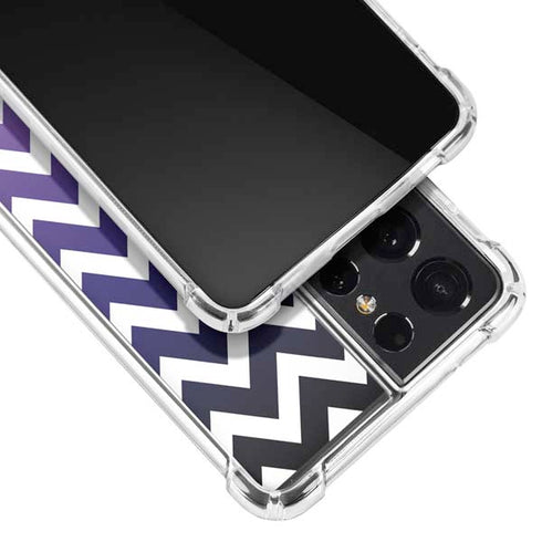 Chevron Purple Ombre Galaxy S21 Ultra 5G Clear Case