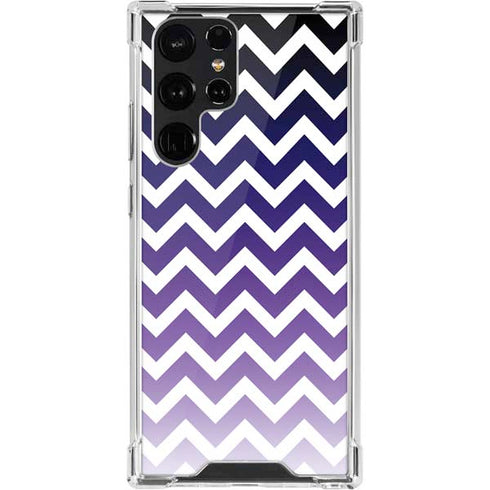 Chevron Purple Ombre Galaxy S22 Ultra Clear Case