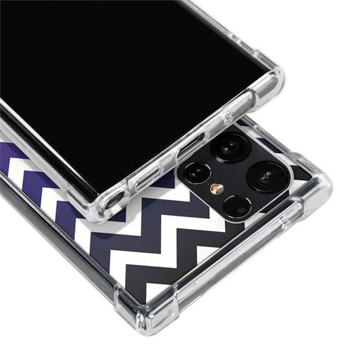 Chevron Purple Ombre Galaxy S22 Ultra Clear Case