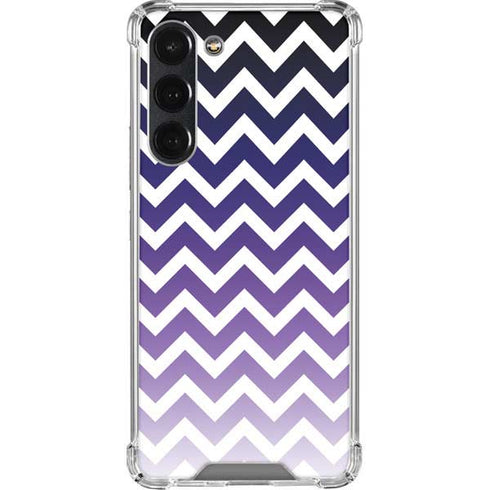 Chevron Purple Ombre Galaxy S23 Plus Clear Case