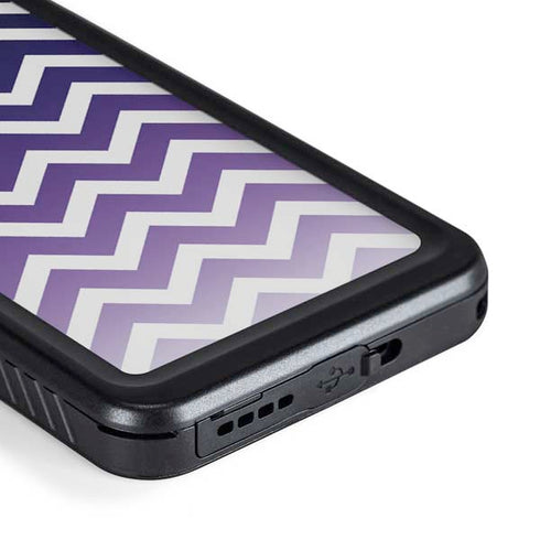 Chevron Purple Ombre Galaxy S23 Waterproof Case