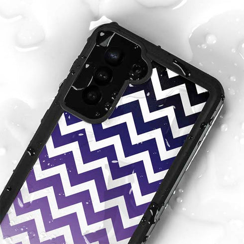 Chevron Purple Ombre Galaxy S23 Waterproof Case