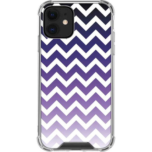 Chevron Purple Ombre iPhone 12 Clear Case