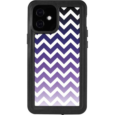 Chevron Purple Ombre iPhone 12 Mini Waterproof Case
