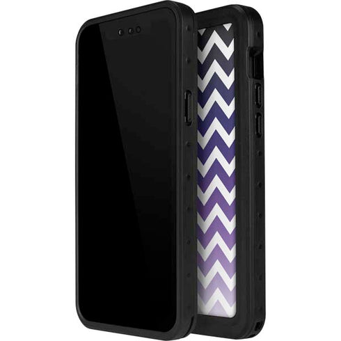 Chevron Purple Ombre iPhone 12 Mini Waterproof Case