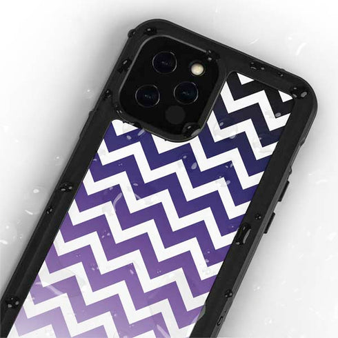 Chevron Purple Ombre iPhone 12 Pro Waterproof Case