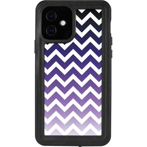 Chevron Purple Ombre iPhone 12 Waterproof Case