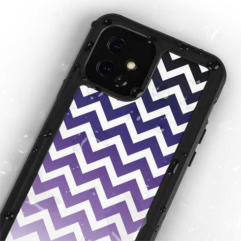 Chevron Purple Ombre iPhone 12 Waterproof Case