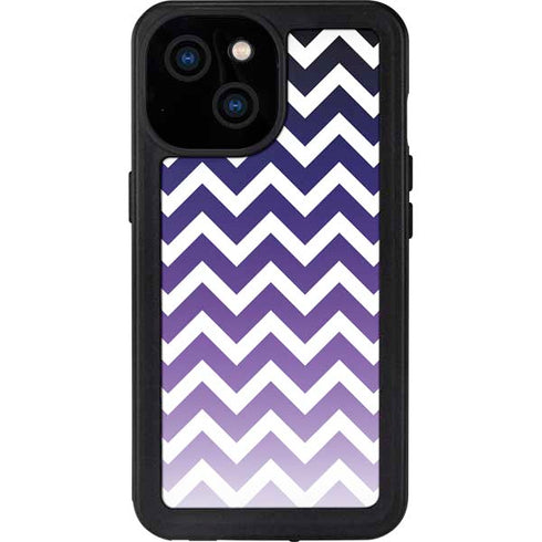 Chevron Purple Ombre iPhone 13 Mini Waterproof Case
