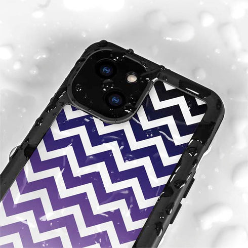 Chevron Purple Ombre iPhone 13 Mini Waterproof Case