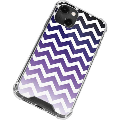 Chevron Purple Ombre iPhone 14 Plus Clear Case