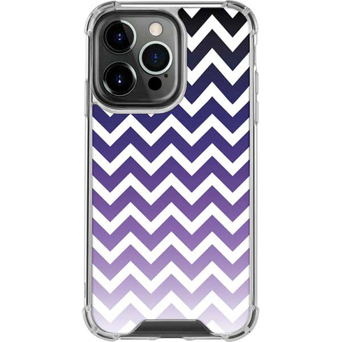 Chevron Purple Ombre iPhone 14 Pro Clear Case