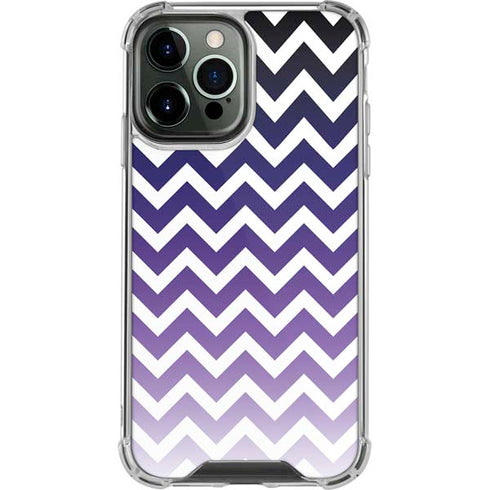 Chevron Purple Ombre iPhone 14 Pro Max Clear Case