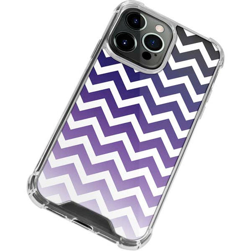 Chevron Purple Ombre iPhone 15 Pro Max Clear Case