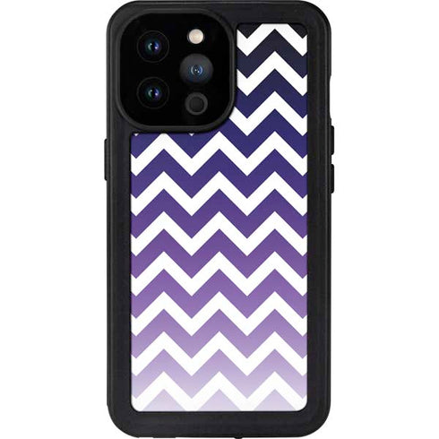 Chevron Purple Ombre iPhone 14 Pro Max Waterproof Case