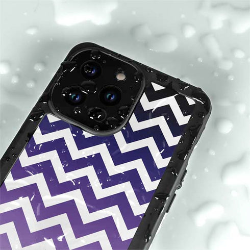 Chevron Purple Ombre iPhone 14 Pro Max Waterproof Case