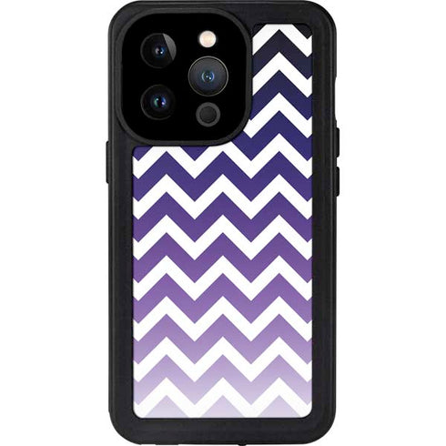 Chevron Purple Ombre iPhone 14 Pro Waterproof Case
