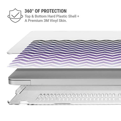 Chevron Purple Ombre MacBook Pro 15in (2016-19) Case plus Skin