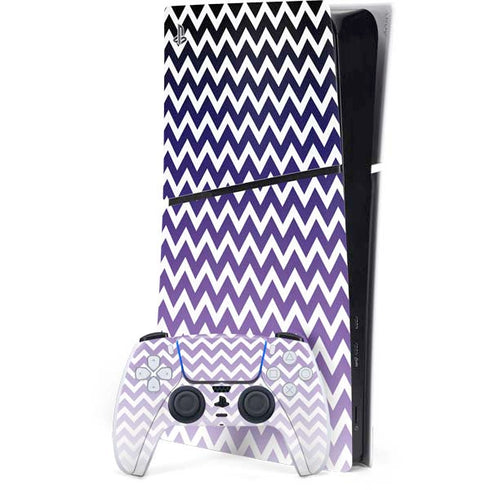 Chevron Purple Ombre PS5 Slim Digital Edition Console Skin