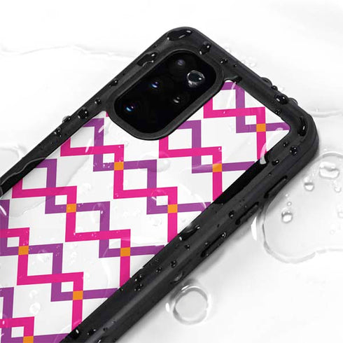 Chevron White Out Galaxy S20 Plus Waterproof Case