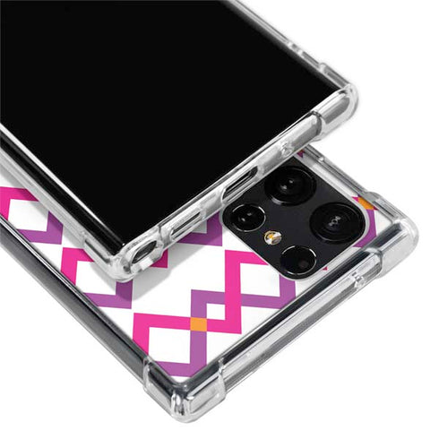 Chevron White Out Galaxy S22 Ultra Clear Case
