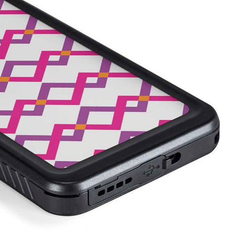 Chevron White Out Galaxy S23 Plus Waterproof Case
