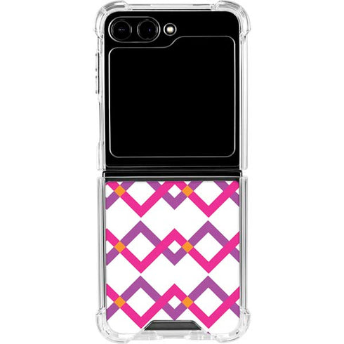 Chevron White Out Galaxy Z Flip5 5G Clear Case